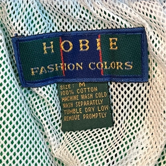 VTG 90s Hobie Swim Trunks Green Purple Mesh Liner Pockets Logo Beach Medium - Picture 2 of 8